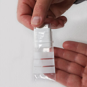 Lot de 100 sachets plastiques à fermeture zip 40x60mm + 3 bandes blanches
