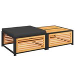 vidaXL Table de jardin avec tabouret bois d'acacia massif