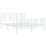 vidaXL Cadre de lit métal avec tête de lit/pied de lit blanc 150x200cm