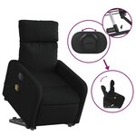 vidaXL Fauteuil inclinable de massage électrique Noir Tissu