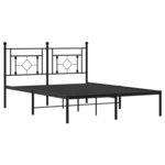 vidaXL Cadre de lit métal avec tête de lit noir 135x190 cm