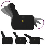 vidaXL Fauteuil de massage inclinable Noir Tissu
