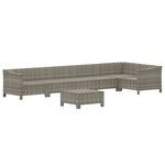 Salon de jardin meuble d'extérieur ensemble de mobilier 7 pièces avec coussins gris résine tressée 02_0017231