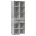vidaXL Armoire de rangement gris béton 70x42 5x225cm bois d'ingénierie