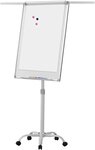 Chevalet de conférence sur roulettes réglable en hauteur 60 x 90 cm 2 bras extensibles magnétique effaçable incluant marqueurs aimants éponge paperboard tableau magnétique blanc 01_0000172