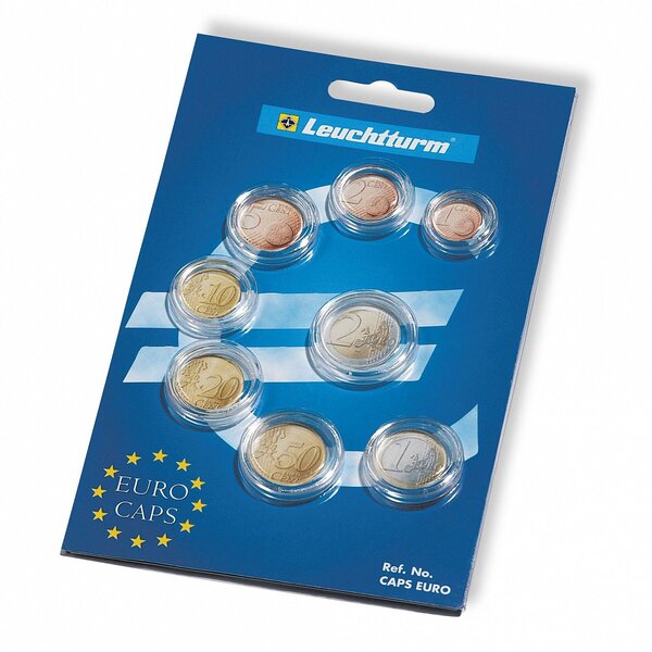Assortiment de 8 capsules numismatiques pour une série d'euro