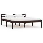 vidaXL Cadre de lit Marron foncé Bois de pin massif 120x200 cm
