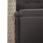 vidaXL Chaise inclinable de jardin avec repose-pied gris clair rotin