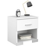 Chambre complète enfant 3 pièces - Lit + chevet + bureau - blanc mat