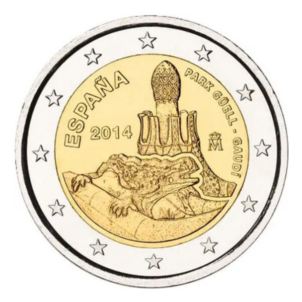 2 euros commémorative Espagne 2014 - Parc Güell.