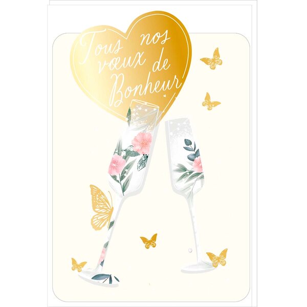 Carte de Vœux Thème Amour Party Time - Plusieurs Styles - Tous nos vœux de bonheur - Draeger