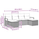 vidaXL Ensemble de canapé de jardin 6 pièces avec coussins Beige Poly Rattan