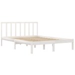 vidaXL Cadre de lit Blanc Bois de pin massif 140x190 cm