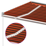 vidaXL Auvent automatique capteur de vent LED 4 5x3 5 m Orange marron