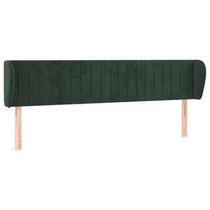 vidaXL Tête de lit avec oreilles Vert foncé 163x23x78/88 cm Velours