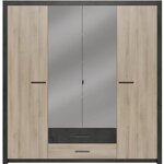 Armoire - chêne Kronberg - 4 portes et 2 tiroirs - Chambre - 198 x 203 1 x 56 6 cm