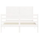 vidaXL Cadre de lit avec tête de lit blanc 120x200 cm bois massif