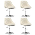 vidaXL Chaises à dîner pivotantes 4 Pièces Crème Velours