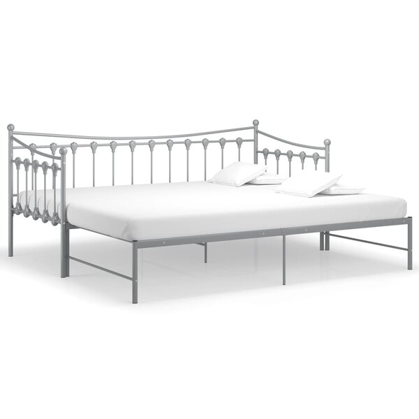 vidaXL Cadre de canapé-lit extensible Gris Métal 90x200 cm