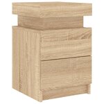 vidaXL Table de chevet avec lumières LED chêne sonoma 35x39x55 cm