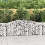 vidaXL Paniers à gabions arqués 5 Pièces 400x30x80/100 cm Fer galvanisé
