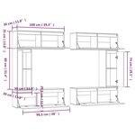 vidaXL Meubles TV 6 Pièces Blanc Bois massif de pin