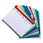 Intercalaires Imprimés Numériques Polypropylène 12/100e - 12 Positions - A4 Maxi - Assorties Vives - X 20 - Exacompta
