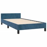 vidaXL Cadre de lit avec tête de lit Bleu foncé 80x200 cm Velours