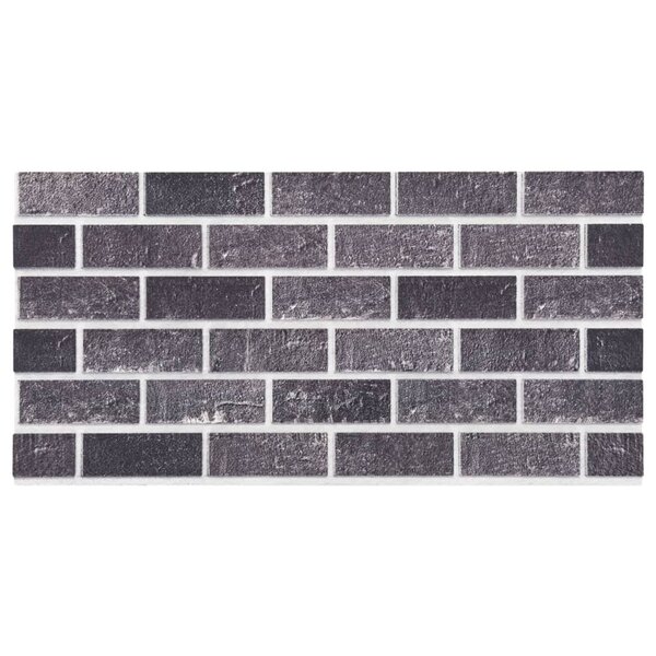 vidaXL Panneaux muraux 3D au design de brique gris et noir 10 Pièces EPS