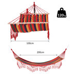 Hamac de voyage respirant portable toile de hamac dim. 2L x 1l m coton polyester multicolore