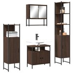 vidaXL Ensemble de meubles de salle de bain 4 Pièces Chêne marron