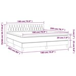 vidaXL Sommier à lattes de lit avec matelas Gris clair 180x200cm Tissu