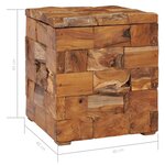 vidaXL Tabouret de rangement Bois de teck massif