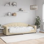 vidaXL Lit de repos sans matelas crème 80x200 cm tissu
