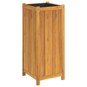 vidaXL Jardinière avec doublure 42x42x100 cm bois massif d'acacia