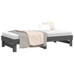 vidaXL Lit coulissant Gris 2x(90x190) cm Bois de pin massif