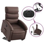 vidaXL Fauteuil inclinable électrique marron similicuir