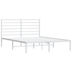 vidaXL Cadre de lit métal avec tête de lit blanc 160x200 cm
