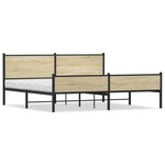 vidaXL Cadre de lit en métal sans matelas chêne sonoma 193x203 cm