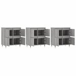 vidaXL Buffets 3 Pièces Sonoma gris Bois d'ingénierie