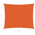 vidaXL Voile d'ombrage 160 g/m² Orange 3x3 m PEHD