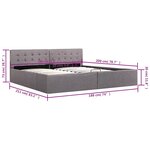 vidaXL Cadre de lit à stockage hydraulique Taupe Tissu 180x200 cm
