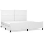 vidaXL Cadre de lit avec tête de lit Blanc 200x200 cm Similicuir