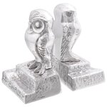 Serre-livres 2 Pièces Argent 12x9x19 cm Aluminium Hibou