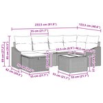 vidaXL Ensemble de canapés de jardin de 7 pièces avec coussins en beige poly rattan