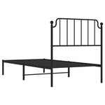 vidaXL Cadre de lit métal avec tête de lit noir 90x200 cm
