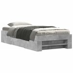 vidaXL Cadre de lit gris béton 90x190 cm bois d'ingénierie