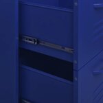 vidaXL Armoire à tiroirs Bleu marine 80x35x101 5 cm Acier