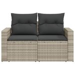 vidaXL Canapé de jardin 2 places et coussins gris clair résine tressée