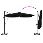 vidaXL Parasol Déporté Roma avec LEDs Noir 286x285x270 cm Aluminium